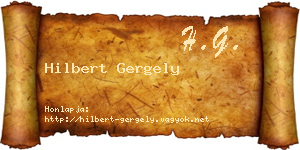 Hilbert Gergely névjegykártya